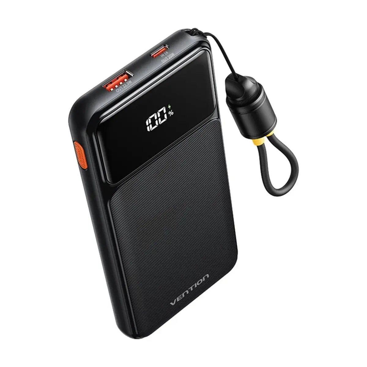 Vention 10000MAH 22,5W Kendinden Askı-Kablolu Dijital Ekranlı Hızlı Powerbank Siyah