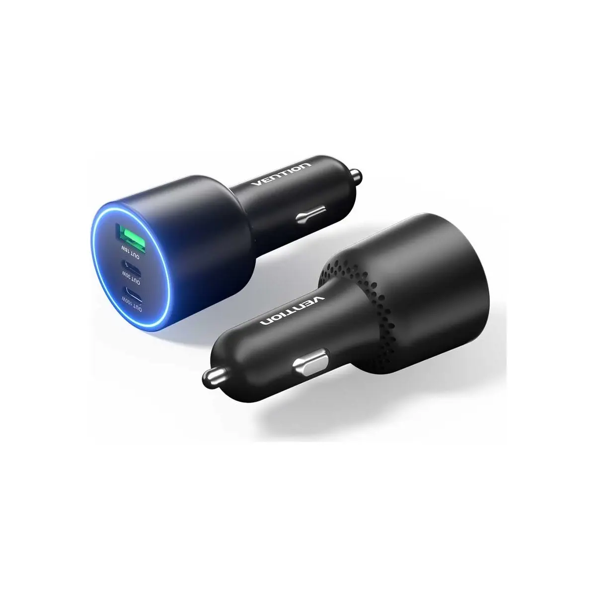 Vention 100W 3 Portlu (2 x Type-C + Usb-A) Hızlı Araç Şarj Cihazı - Siyah
