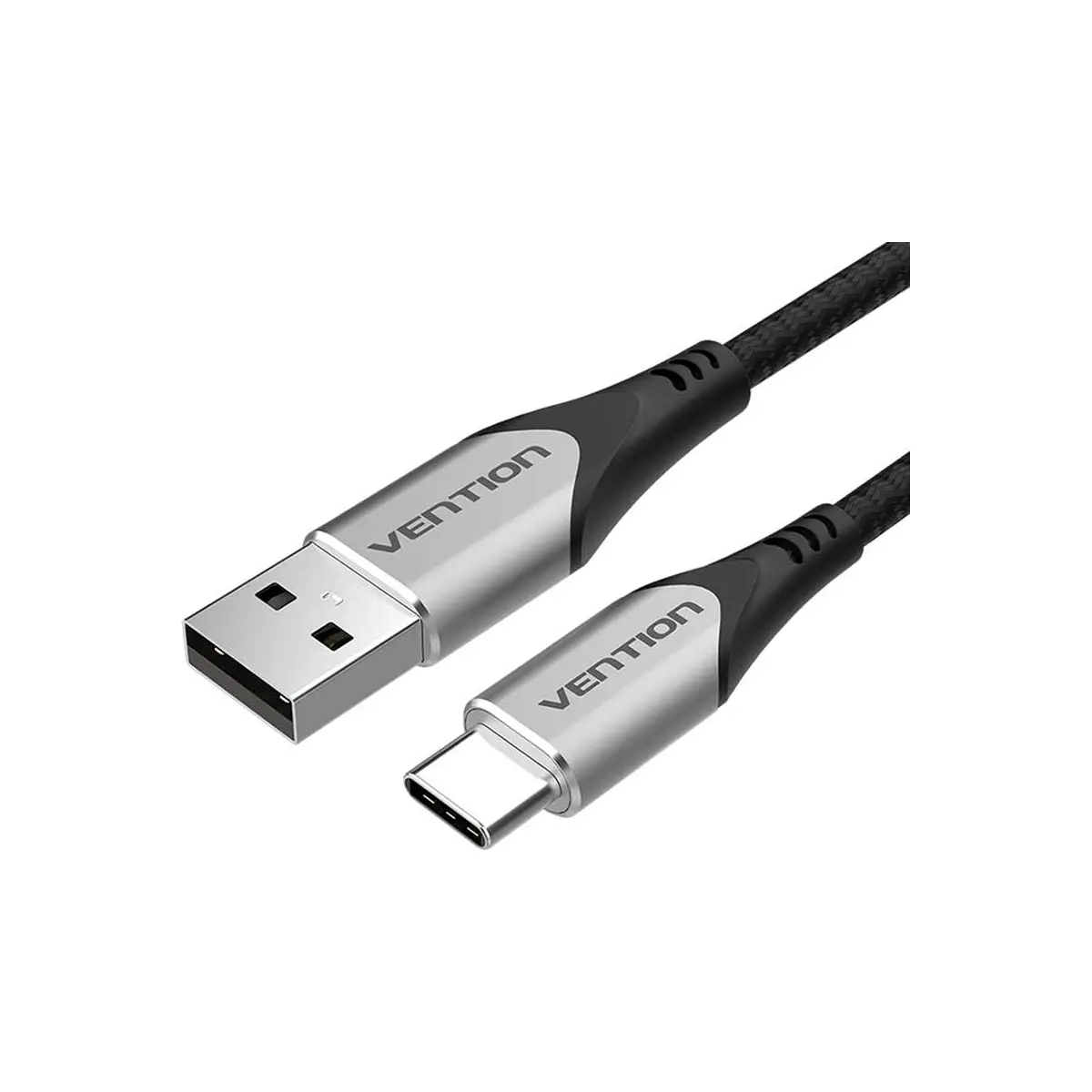 Vention USB 2,0 Type-A - Type-C 3A Pamuk Örgülü Hızlı Şarj Kablosu 1m - Gri