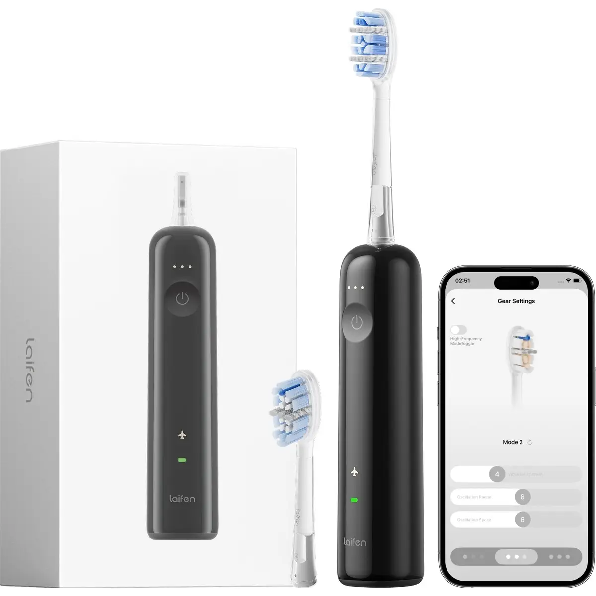 Laifen Wave Pro Abs Siyah Elektrikli Diş Fırçası
