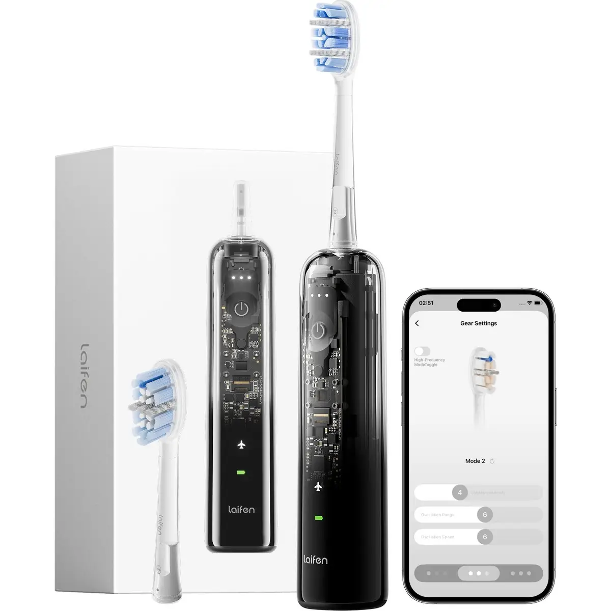 Laifen Wave Pro Transparan Elektrikli Diş Fırçası